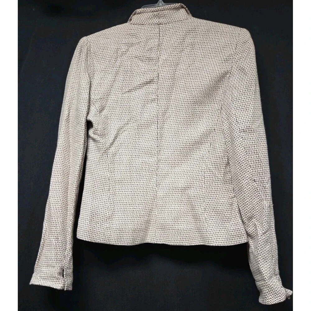 Christian Dior Skirt Suit Cream Black Print Blazer Sz 6 Skirt Sz 4 Vintage